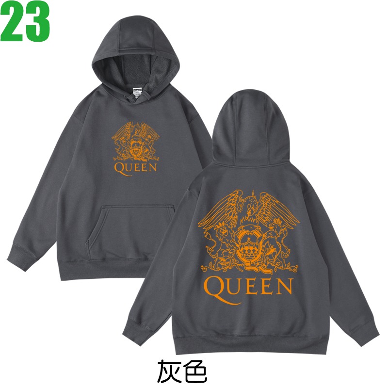QUEEN【皇后合唱團 Freddie Mercury】連帽厚絨長袖搖滾樂團T恤(3種顏色) 購買多件多優惠!【賣場六】-規格圖4