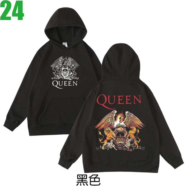 QUEEN【皇后合唱團 Freddie Mercury】連帽厚絨長袖搖滾樂團T恤(2種顏色) 購買多件多優惠!【賣場七】-規格圖3