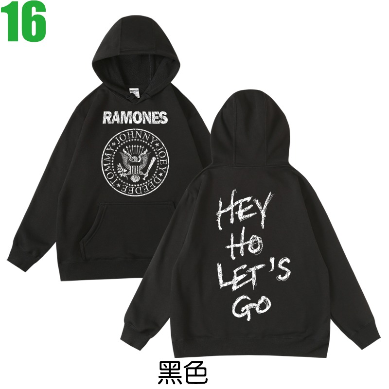 Ramones【雷蒙斯合唱團】連帽厚絨長袖龐克搖滾樂團T恤(共2種顏色可供選購) 新款上市購買多件多優惠!【賣場六】-規格圖3