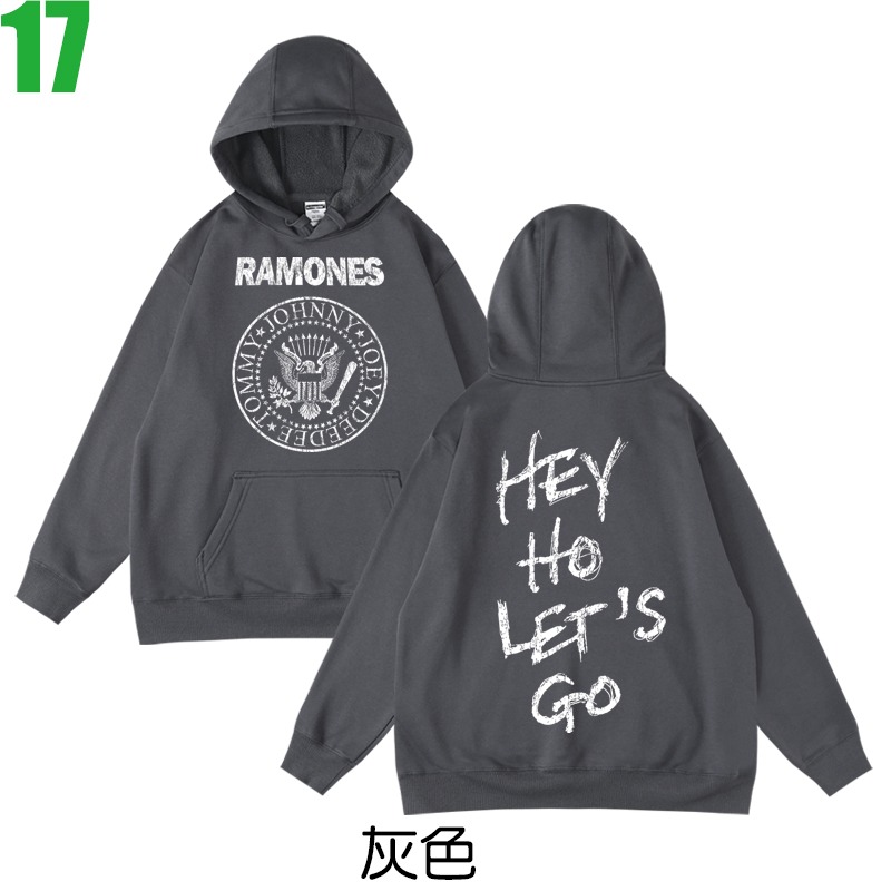 Ramones【雷蒙斯合唱團】連帽厚絨長袖龐克搖滾樂團T恤(共2種顏色可供選購) 新款上市購買多件多優惠!【賣場六】-規格圖3