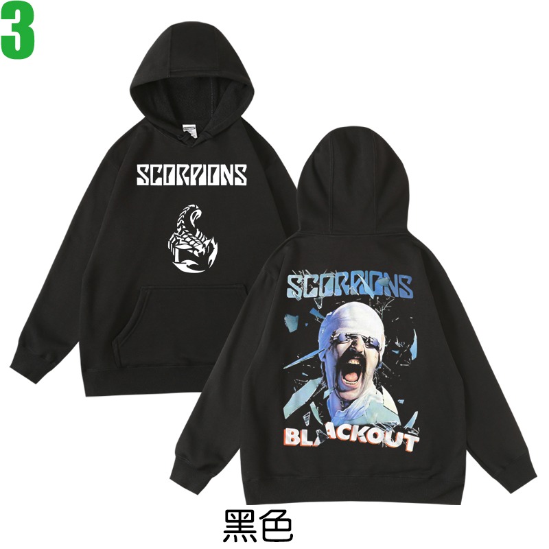 Scorpions【天蠍合唱團】連帽厚絨長袖重金屬搖滾樂團T恤(共2種顏色可供選購) 新款上市購買多件多優惠!【賣場二】-規格圖3
