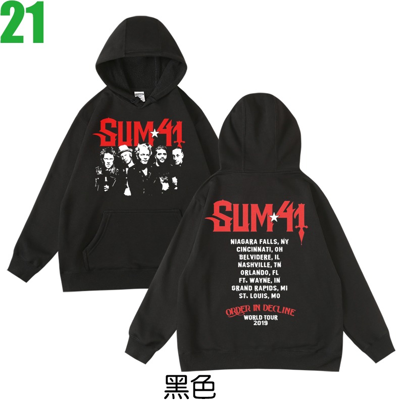 Sum 41【魔數41合唱團】連帽厚絨長袖流行龐克搖滾樂團T恤(共2種顏色可供選購) 新款上市購買多件多優惠!【賣場十】-規格圖3