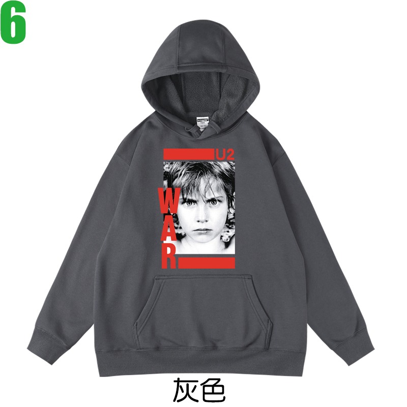 【U2合唱團】連帽厚絨長袖搖滾樂團T恤(共3種顏色可供選購) 新款上市購買多件多優惠!【賣場二】-規格圖4