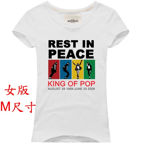 Michael Jackson【麥可傑克森】【女生版M尺寸】短袖流行舞曲歌手藝人T恤(現貨供應 下單後可以立即出貨)-規格圖2