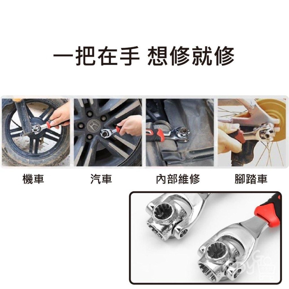 【台灣現貨 快速發貨】多功能扳手 51合一 強磁設計 隨時維修 工作組 12齒設計 改裝 修理 外六角 套筒 扳手套裝-細節圖6