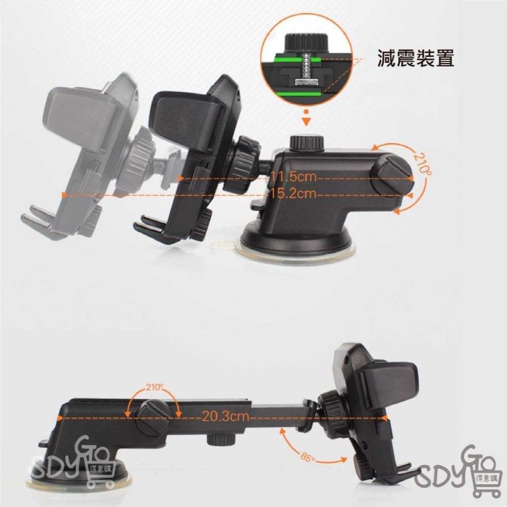 【台灣現貨 快速發貨】擋風玻璃手機架 可折疊伸縮 單手操作 車用手機架 手機座 吸盤固定架 導航支架 手機支架 黏性支架-細節圖5