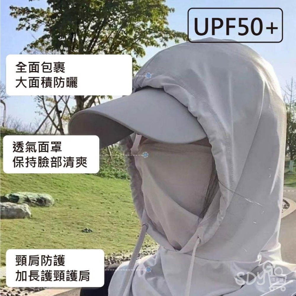 【台灣現貨 快速發貨】冰絲防曬頭套 UPF50+ 可水洗 多戴法 騎車用 冰絲面罩 防曬面罩 防曬面罩帽 防曬帽-細節圖2