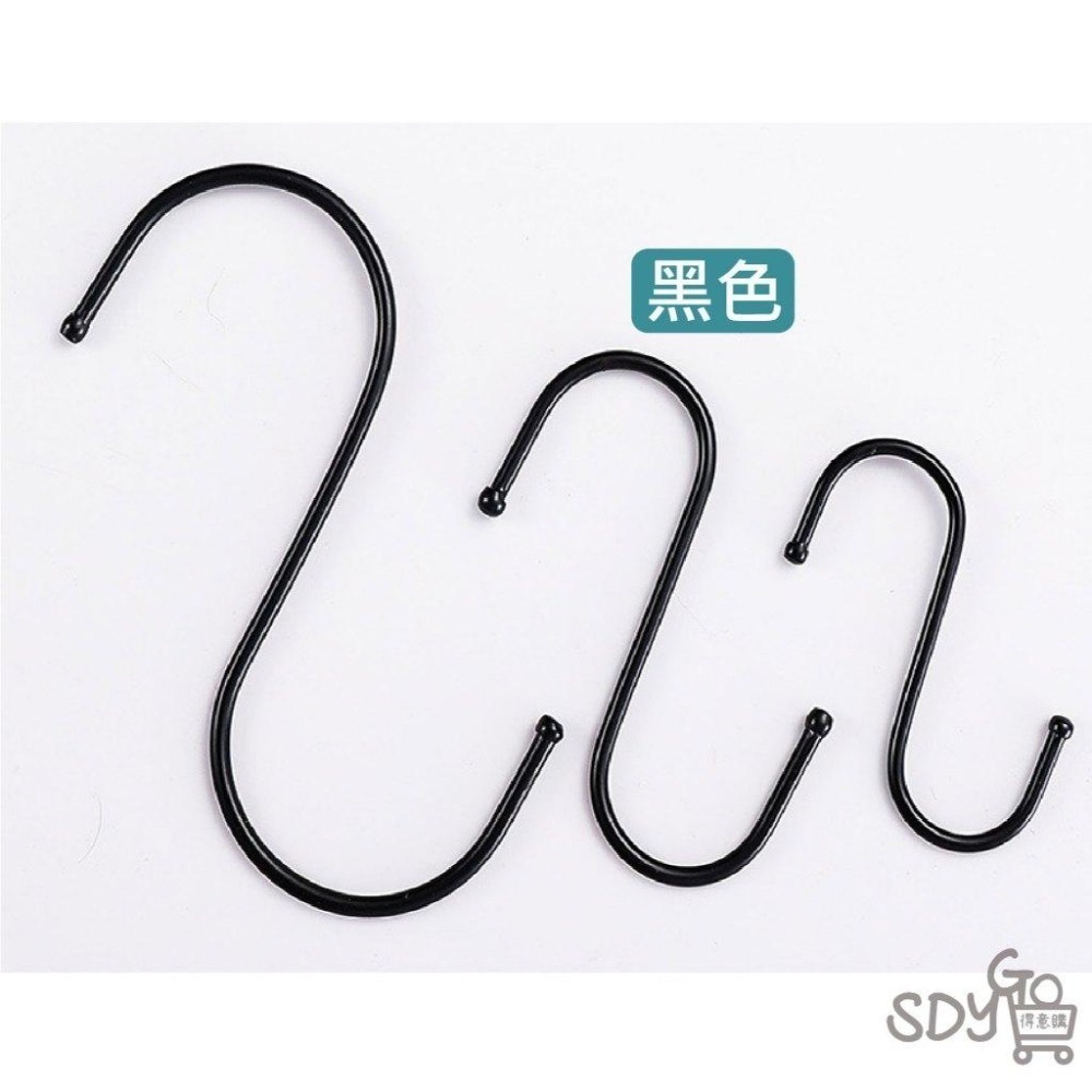 【台灣現貨 快速發貨】S型掛勾 金屬掛勾 收納 生活用品 衣帽掛勾 廚房掛勾 掛鈎 S型 銀色掛勾 不鏽鋼 黑色掛勾-細節圖5