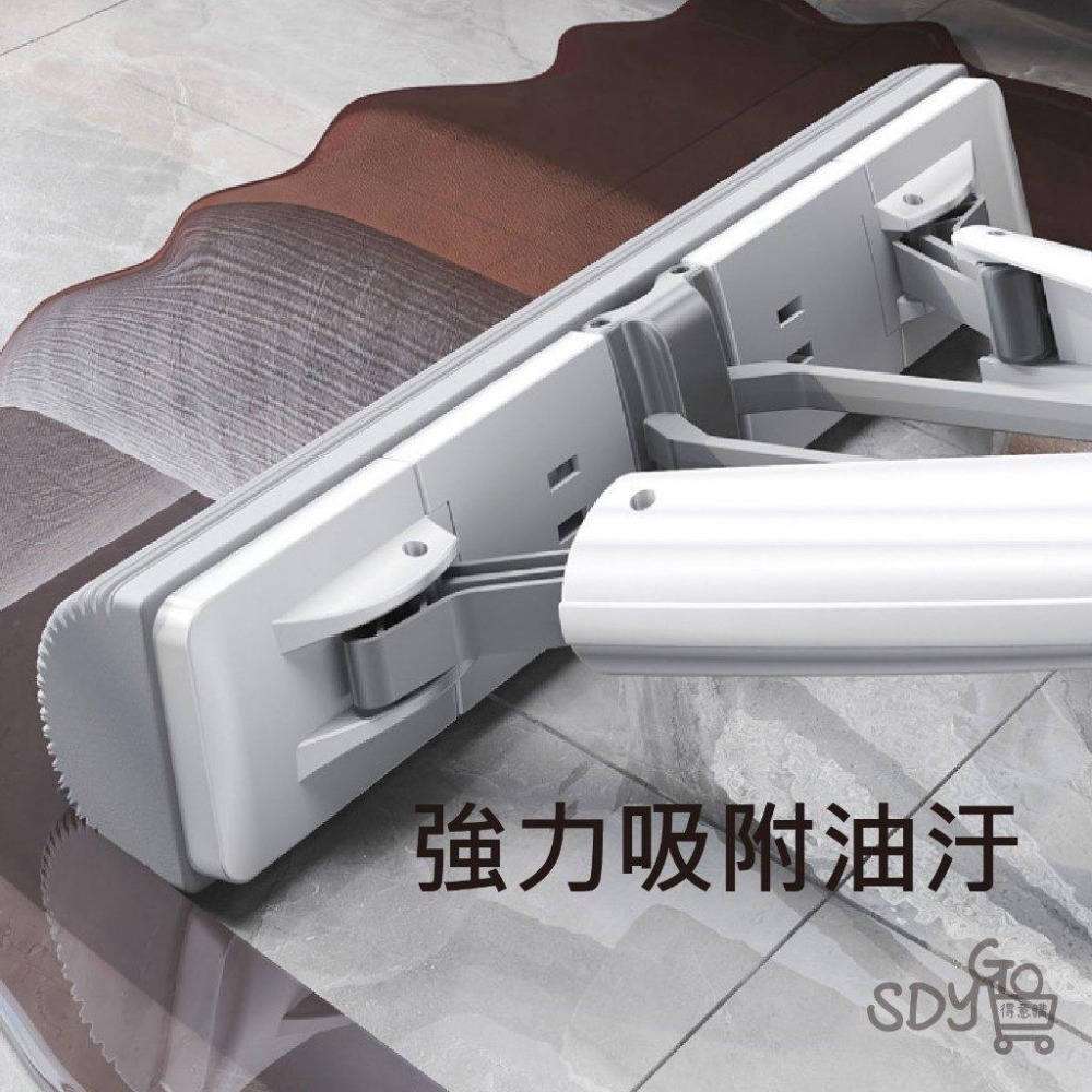 【雙11買1送1】免手洗膠棉拖把 強力擠水 免髒手 更換簡單 縫隙清潔 油汙清潔 擰水拖把 海綿拖把 平板拖 拖把-細節圖4