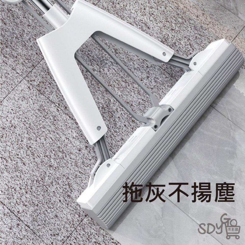 【雙11買1送1】免手洗膠棉拖把 強力擠水 免髒手 更換簡單 縫隙清潔 油汙清潔 擰水拖把 海綿拖把 平板拖 拖把-細節圖5