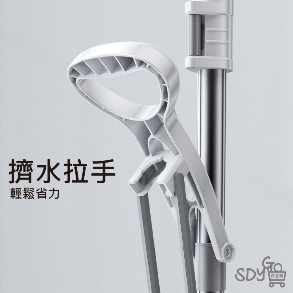 【雙11買1送1】免手洗膠棉拖把 強力擠水 免髒手 更換簡單 縫隙清潔 油汙清潔 擰水拖把 海綿拖把 平板拖 拖把-細節圖6