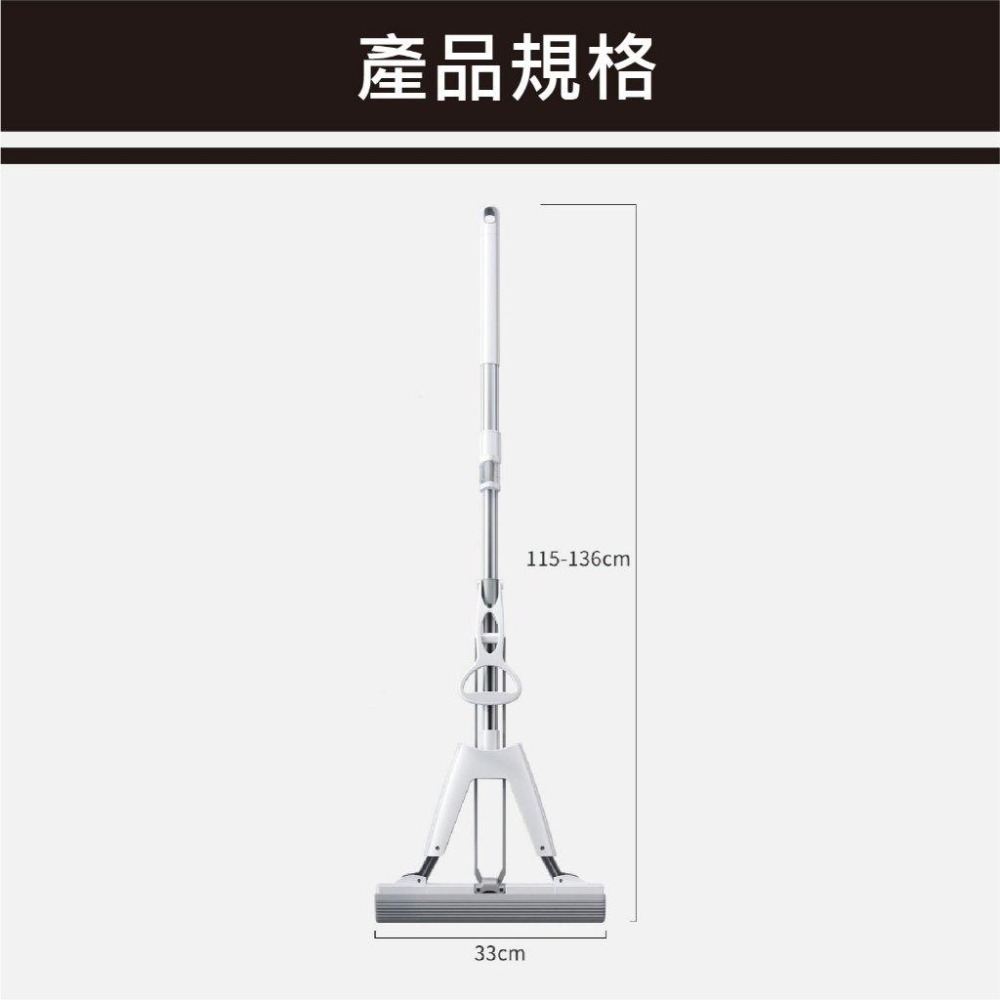 【雙11買1送1】免手洗膠棉拖把 強力擠水 免髒手 更換簡單 縫隙清潔 油汙清潔 擰水拖把 海綿拖把 平板拖 拖把-細節圖8