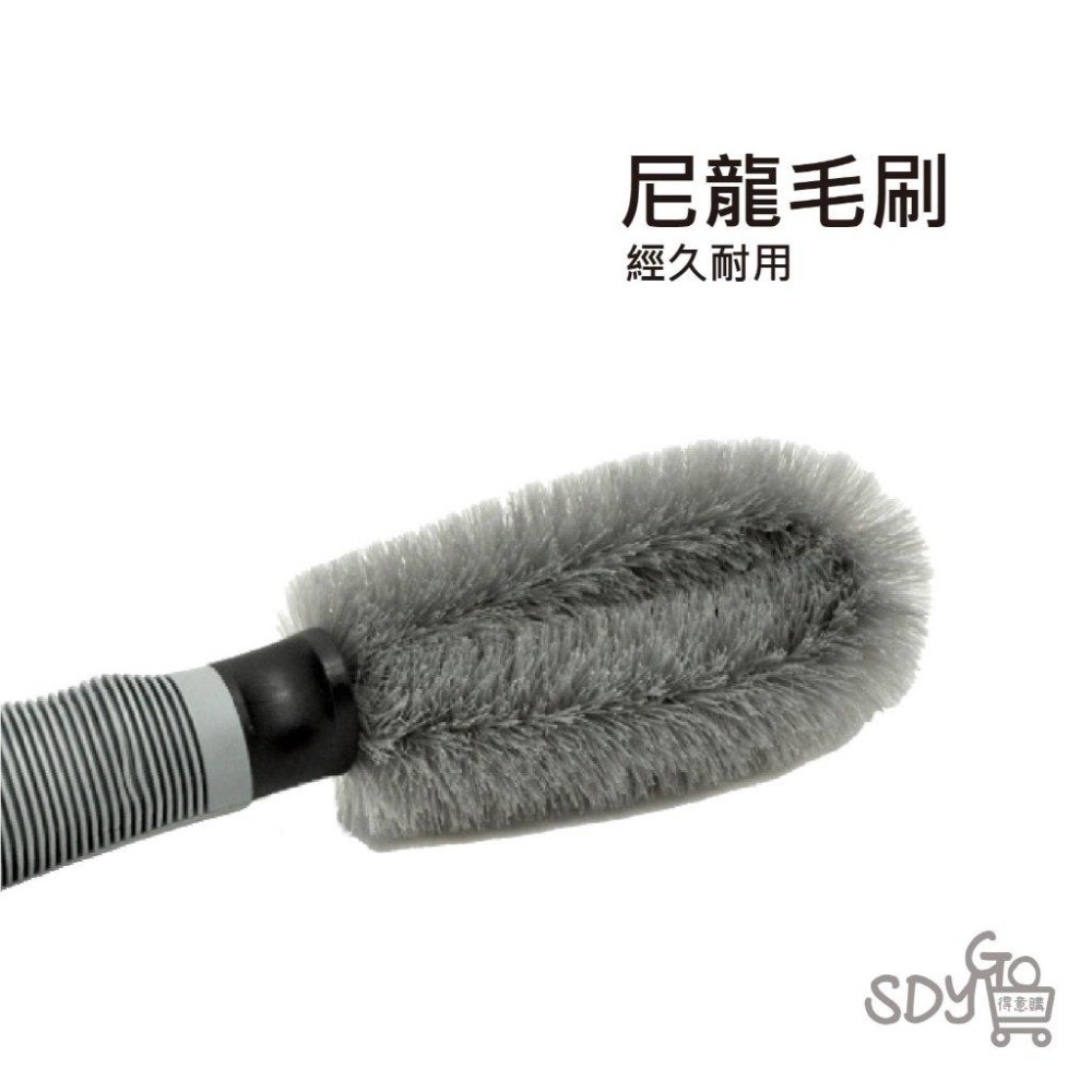 【台灣現貨 快速發貨】輪框刷 尼龍毛刷 人體工學握柄 輪圈刷 輪框 輪圈 刷子 萬用刷 鋁圈刷 鋼圈刷 洗車工具-細節圖4