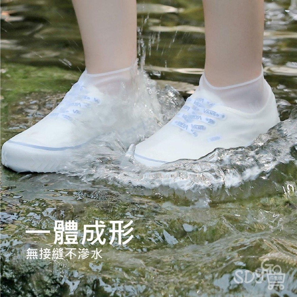 【台灣現貨 快速發貨】加厚矽膠鞋套 一體成形 防水 雨鞋 鞋子保護 防水鞋套 雨鞋 雨靴 防滑鞋套 耐磨 止滑 防雨-細節圖3