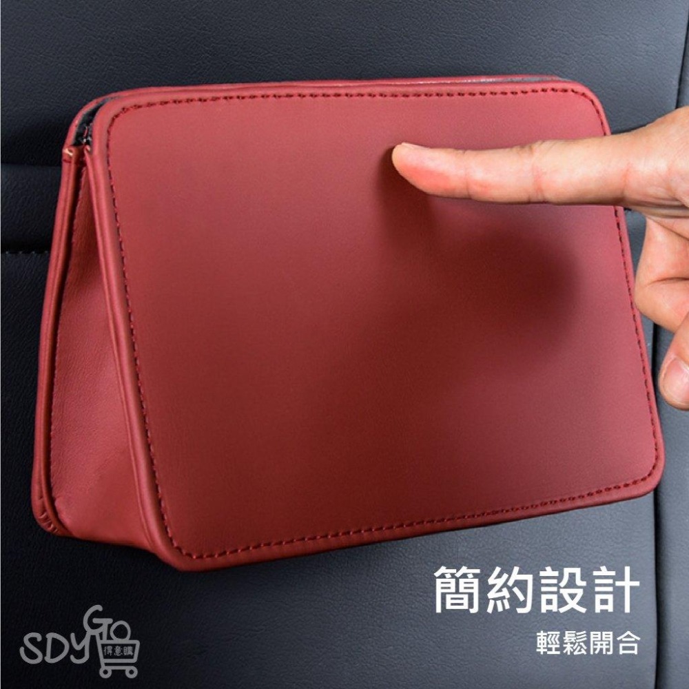 【台灣現貨 快速發貨】車用收納垃圾桶 多處可用 皮革 承重5kg 防潑水 簡單安裝 垃圾桶 收納盒 車用收納 小物收納-細節圖3