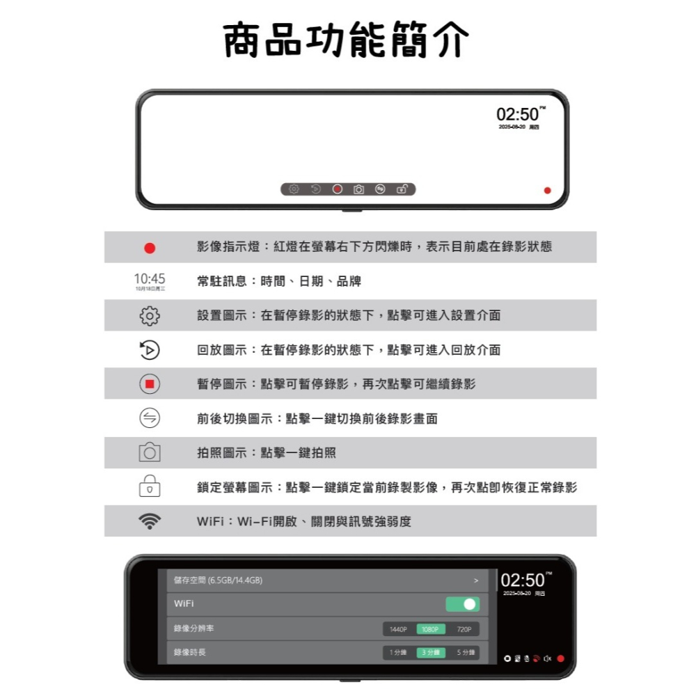 X-GUARDER AG-R700 2年保固 天眼級GPS TS碼流 觸碰螢幕 汽車行車紀錄器 雙鏡頭-細節圖3