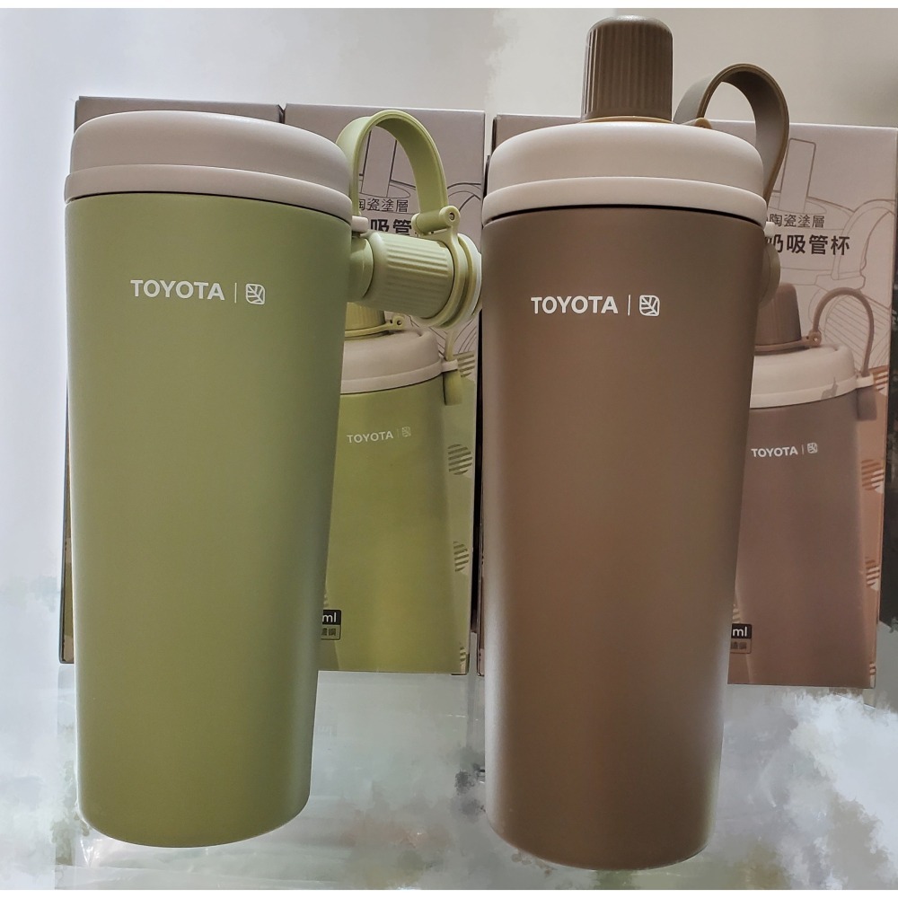 TOYOTA ★珍奶吸管杯800ml🔶陶瓷塗層+不鏽鋼，共兩色(抹茶色/巧克力色)➡️請先私訊詢問是否有貨-細節圖2