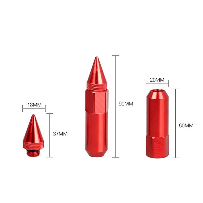 [台灣現貨] 汽車螺帽 子彈螺帽 M12*1.5 海拉風 尖頭螺帽 鋁合金 鋁圈螺絲 輪圈螺絲 輪框螺帽 螺帽 螺母-細節圖8
