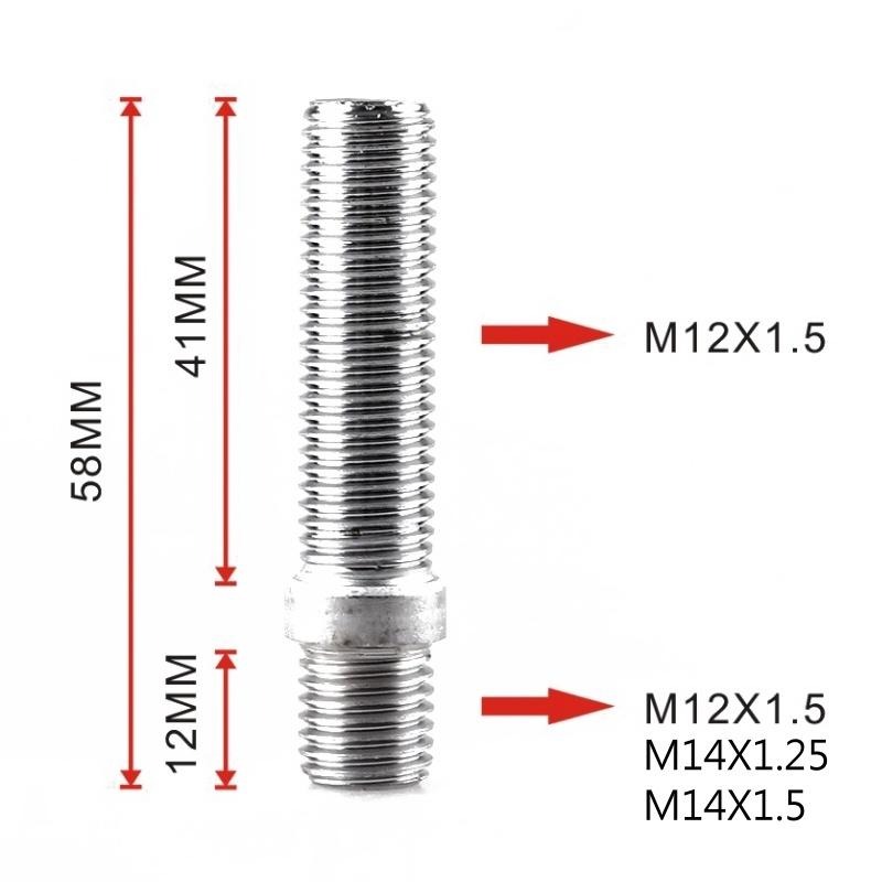 [台灣現貨] 鋁圈螺絲 反串螺絲 M14轉M12 轉換螺絲 螺桿 螺栓 輪框螺絲 輪圈螺絲 螺絲 一組20支-細節圖2