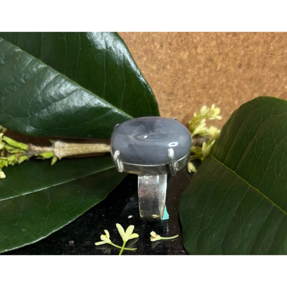 藍兔毛水晶戒子-細節圖2