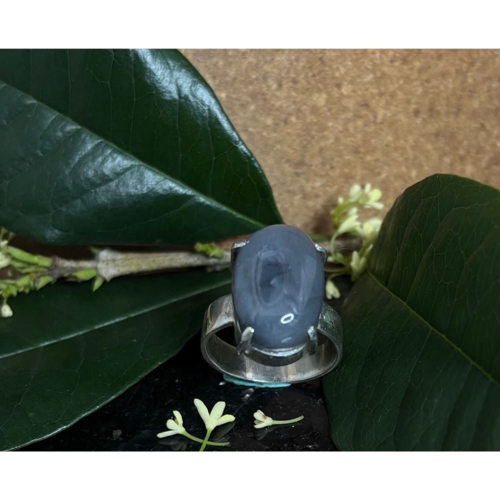 藍兔毛水晶戒子-細節圖3