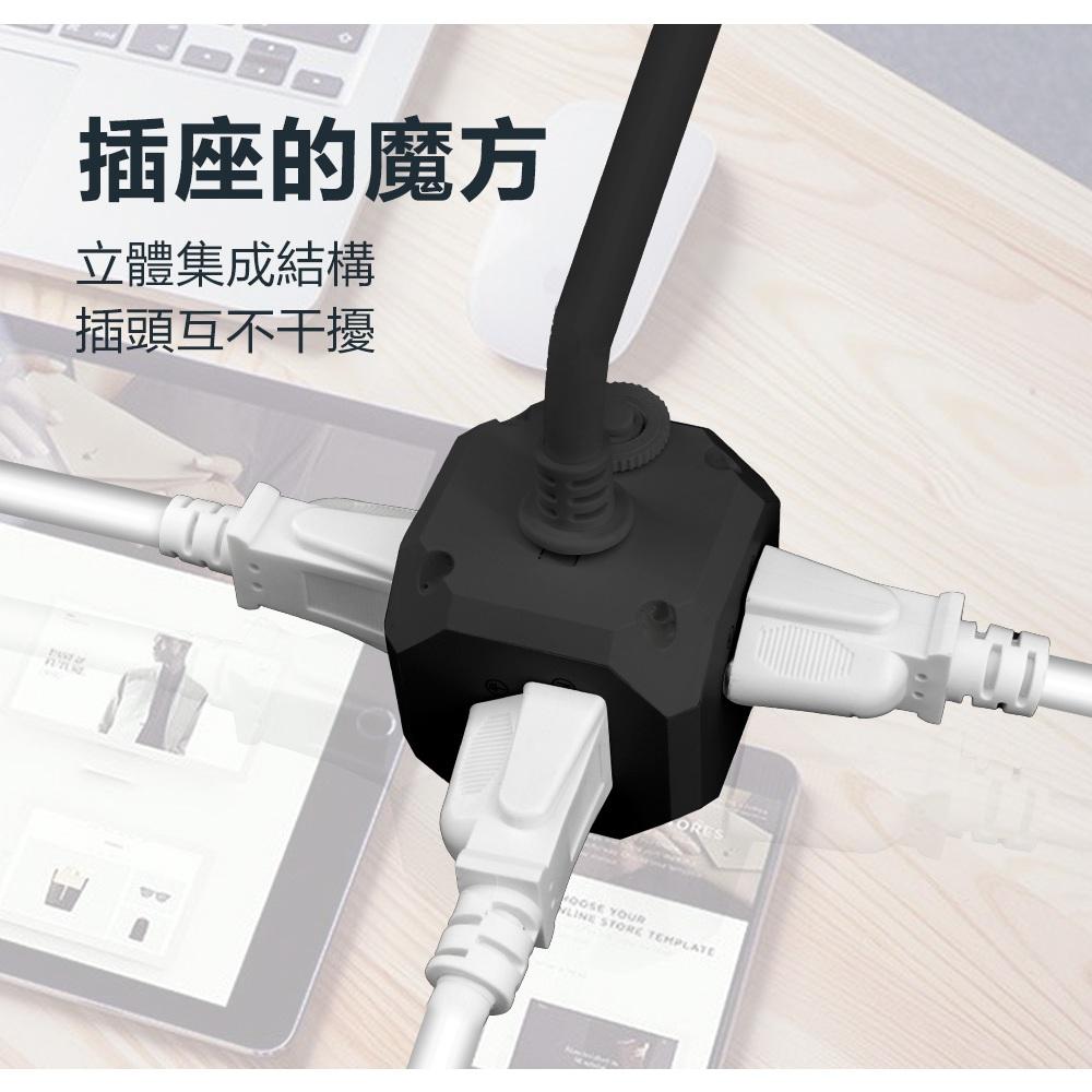 【北美品牌】Glolux 黑色延長線2.1M(7尺)流星錘 3面插座3孔3P插頭+2USB + 1Type-C(15W)-細節圖8