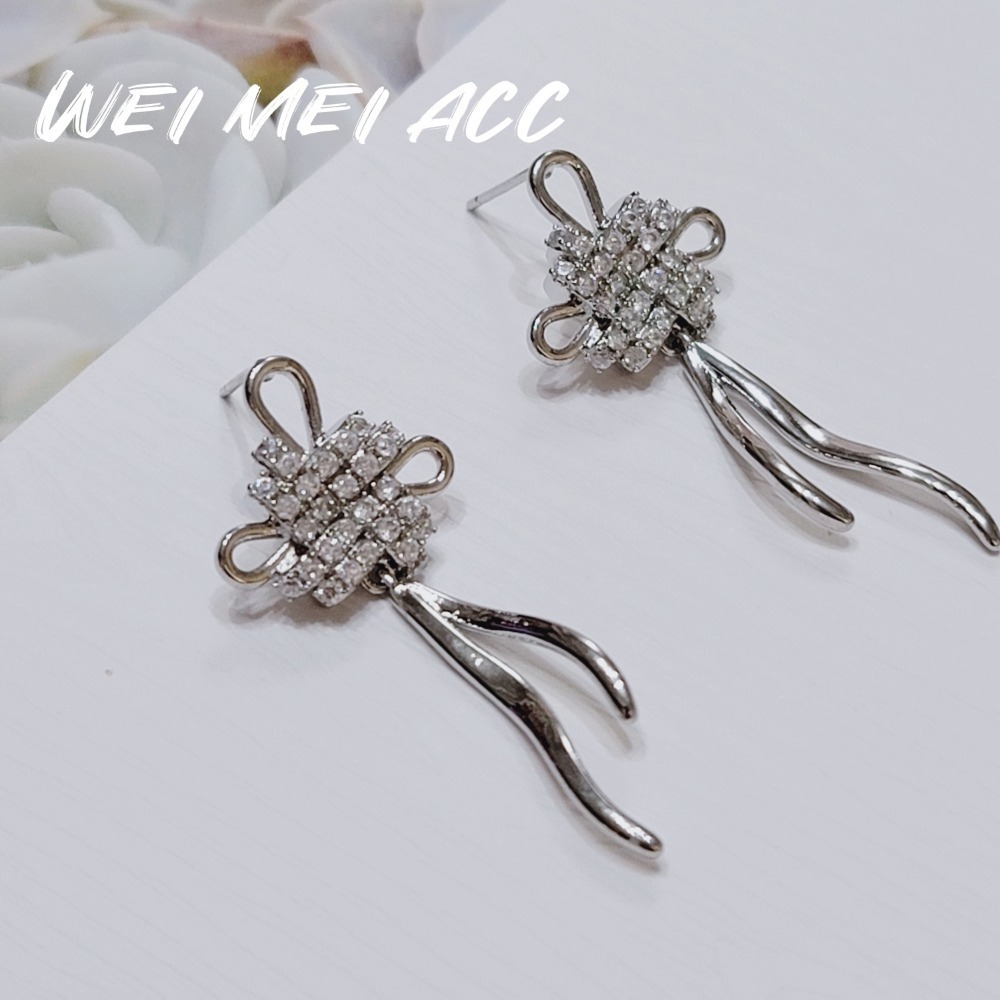 《惟美wei mei》A005微鑲鋯石中國結垂墜耳環❤ 中國風-細節圖6