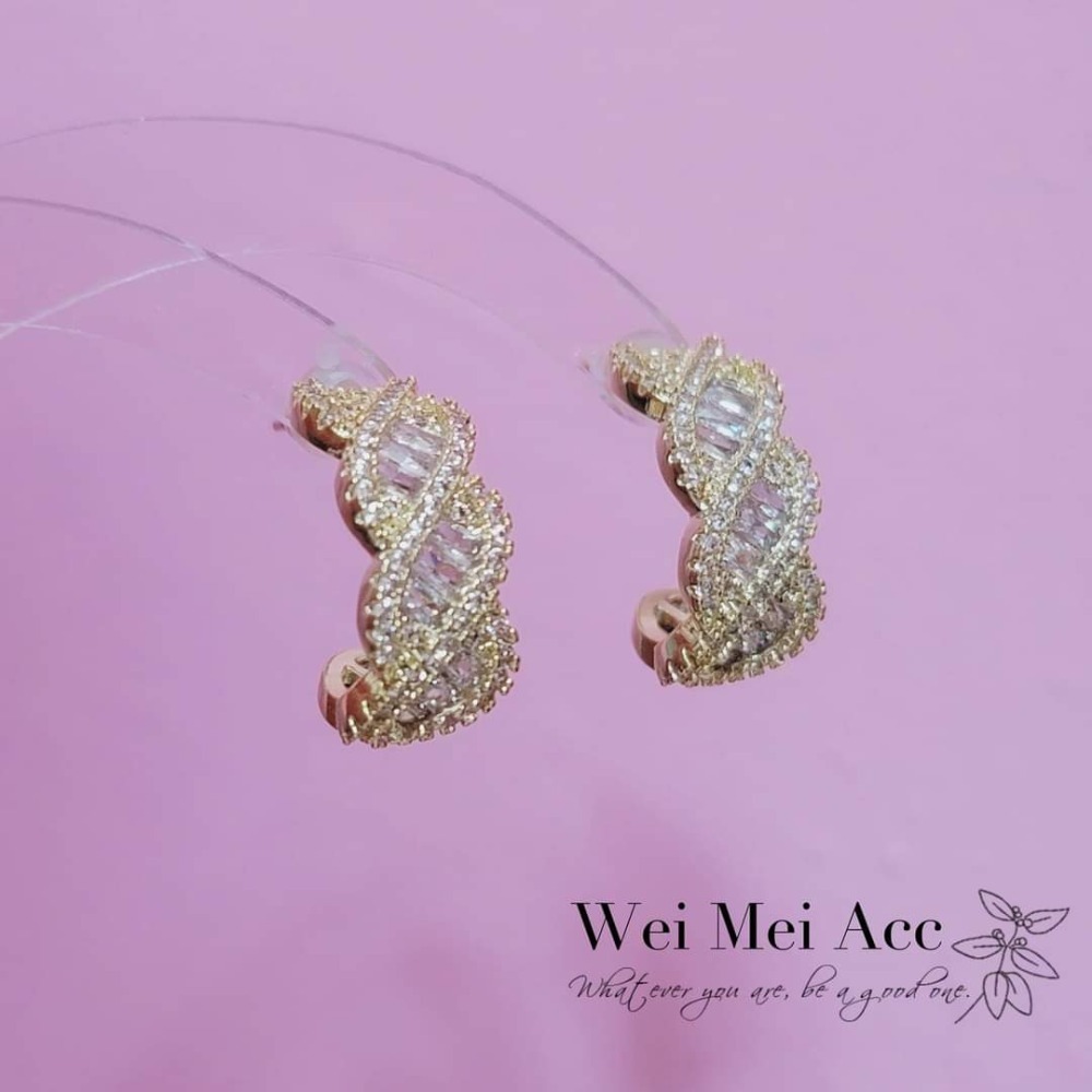 《惟美wei mei》E001精緻微鑲鋯石編織曲線C圈-細節圖2