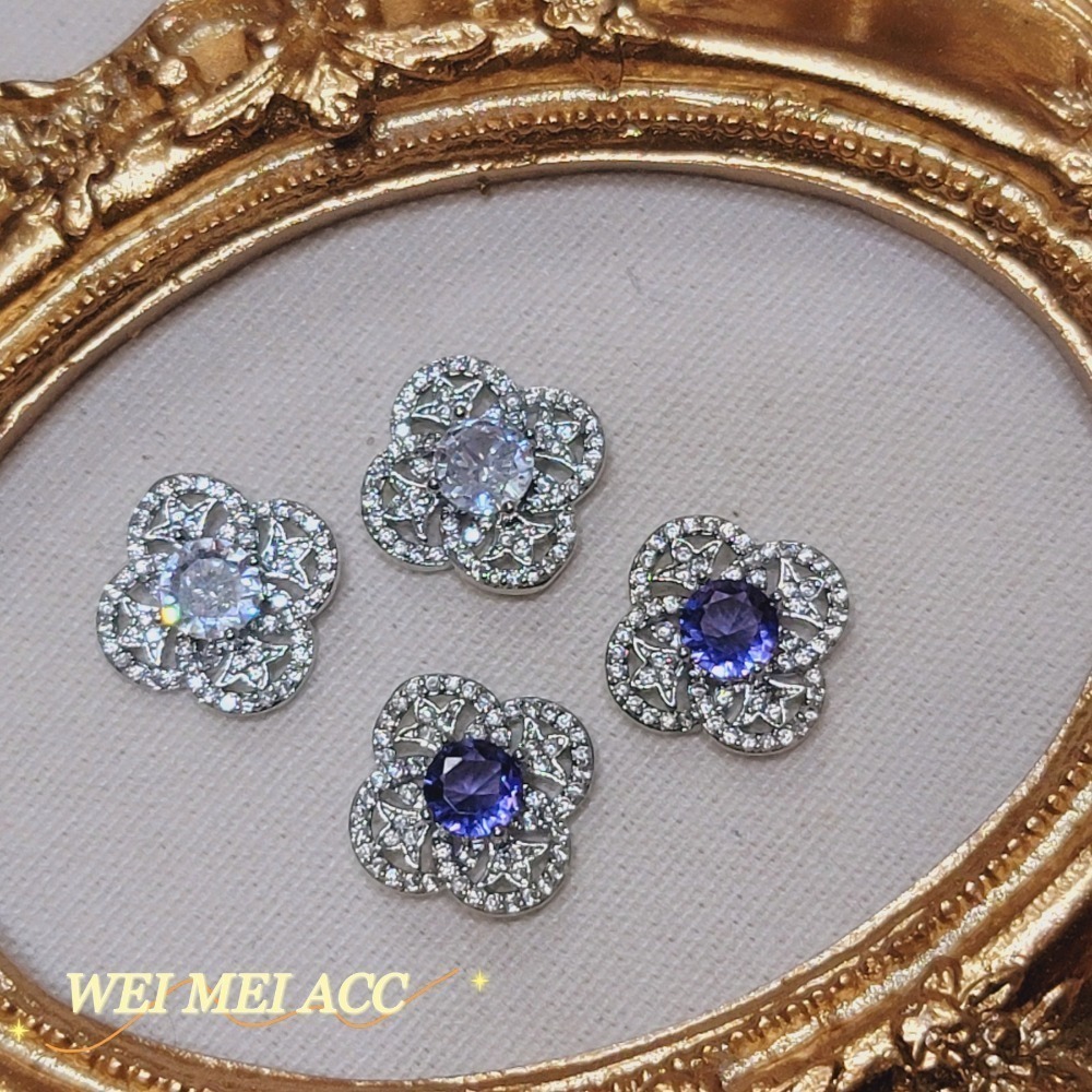 《惟美wei mei》A001微鑲鋯石歐式花紋耳環耳釘-台灣現貨-細節圖4