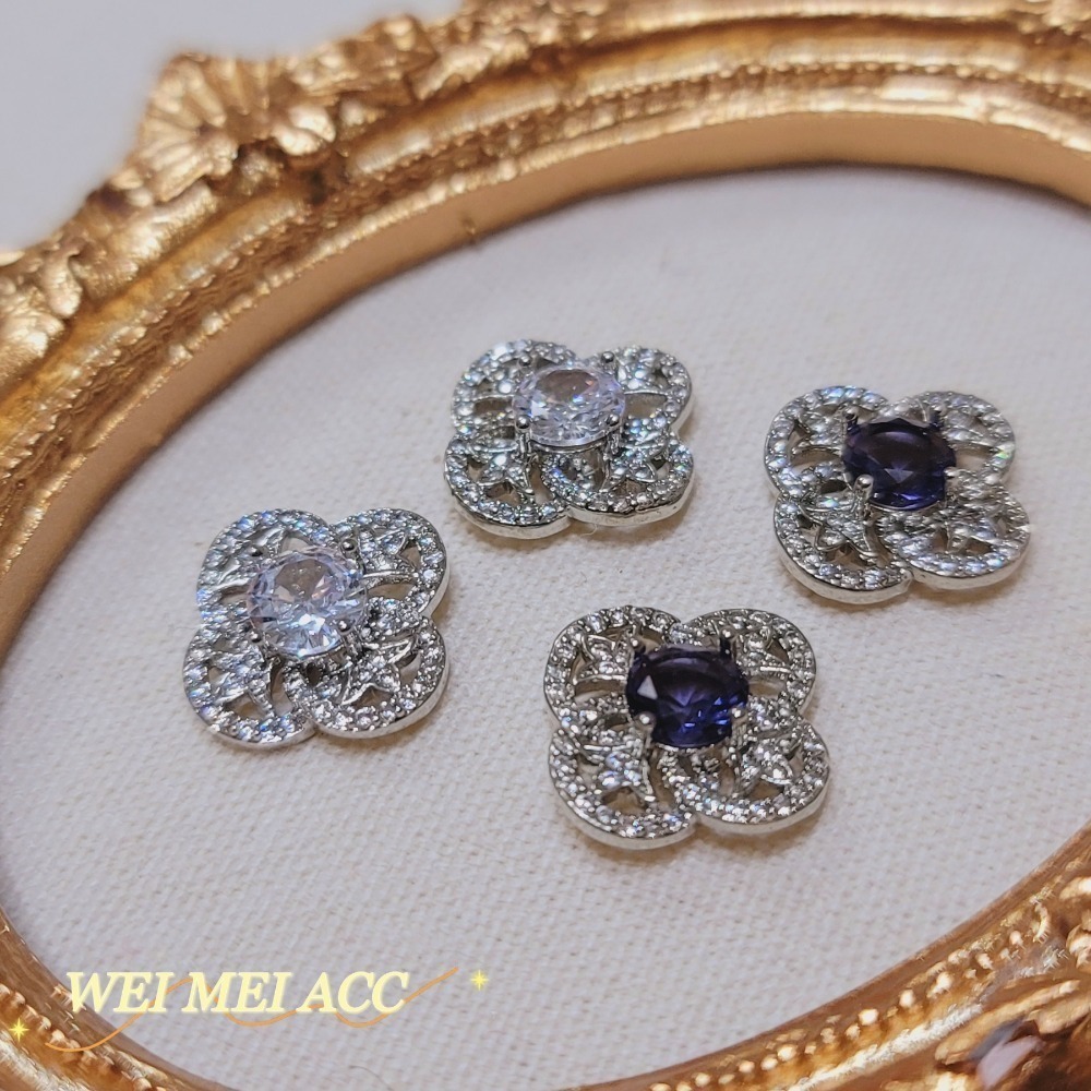 《惟美wei mei》A001微鑲鋯石歐式花紋耳環耳釘-台灣現貨-細節圖5