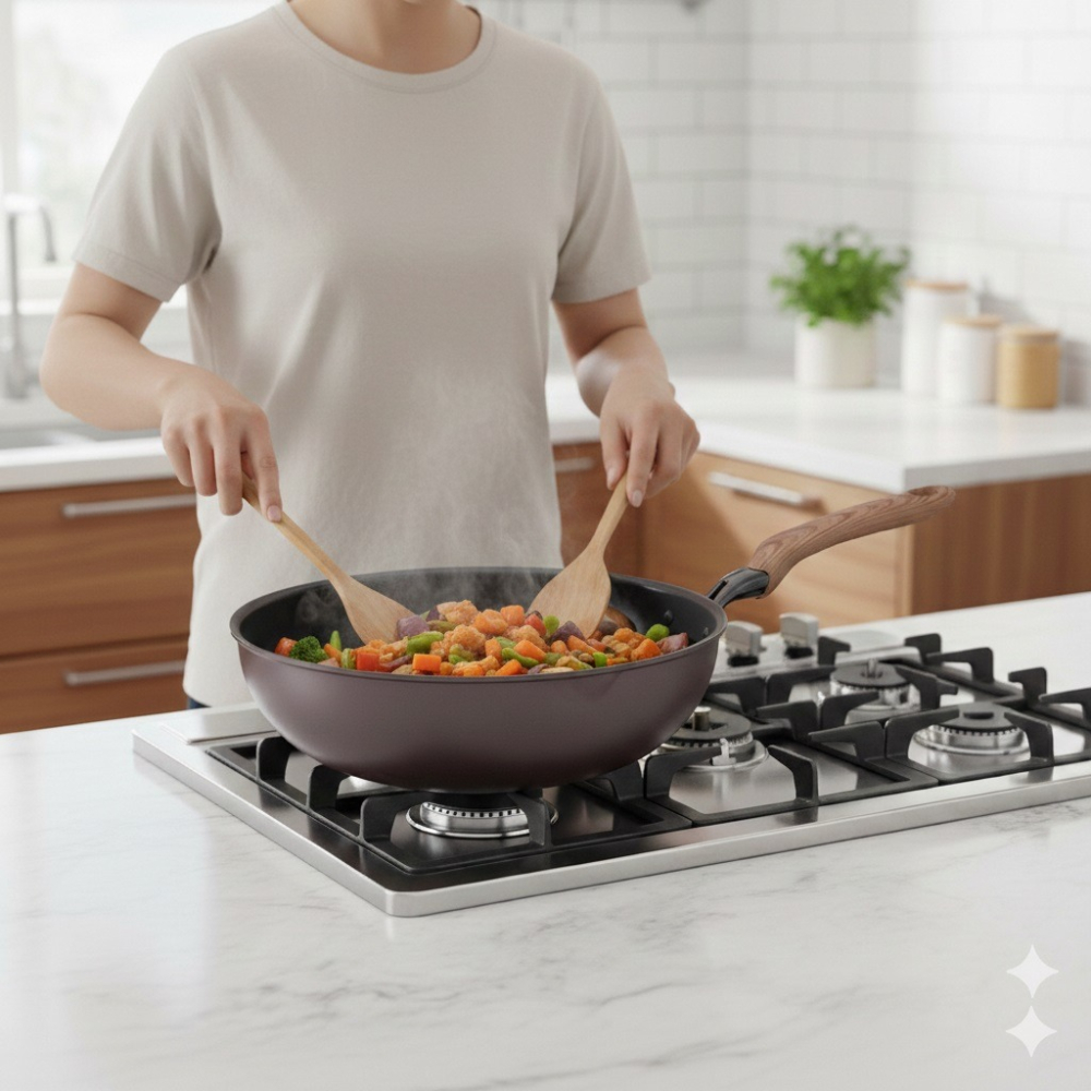 日本竹原大容量高導熱IH瓦斯爐通用不沾深型炒菜鍋(32CM)-細節圖8