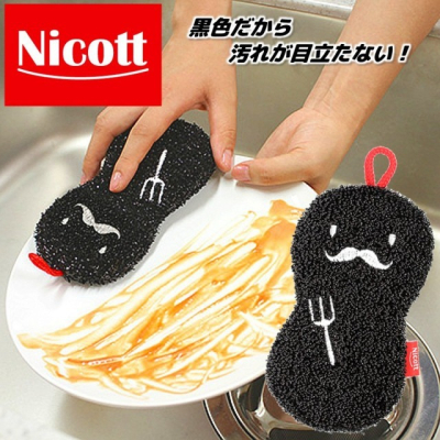 日本NICOTT 可愛造型 清潔海棉菜瓜布 (雪人.小惡魔)(兩個一組)特價