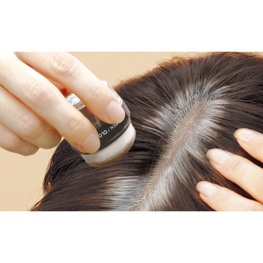 日本 黑彩 防風防水 氣墊款 遮瑕 染髮粉(栗色.黑)兩色-細節圖8