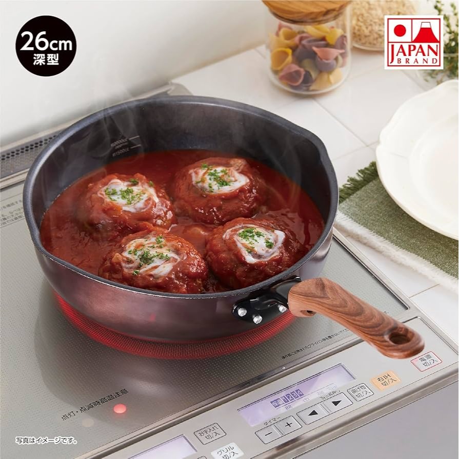 日本竹原IH電磁爐 不挑爐具 不沾深型炒菜鍋 不沾鍋(26CM)-細節圖3