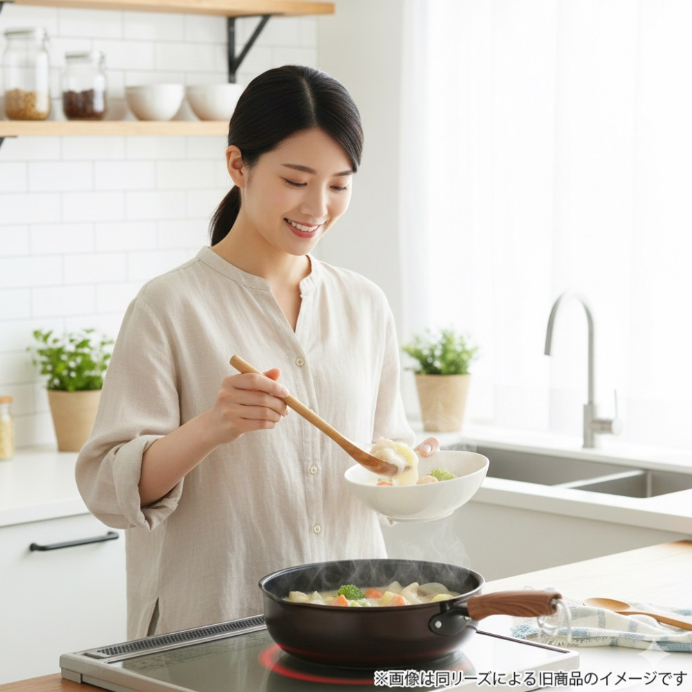 日本竹原IH電磁爐 不挑爐具 不沾深型炒菜鍋 不沾鍋(26CM)-細節圖2