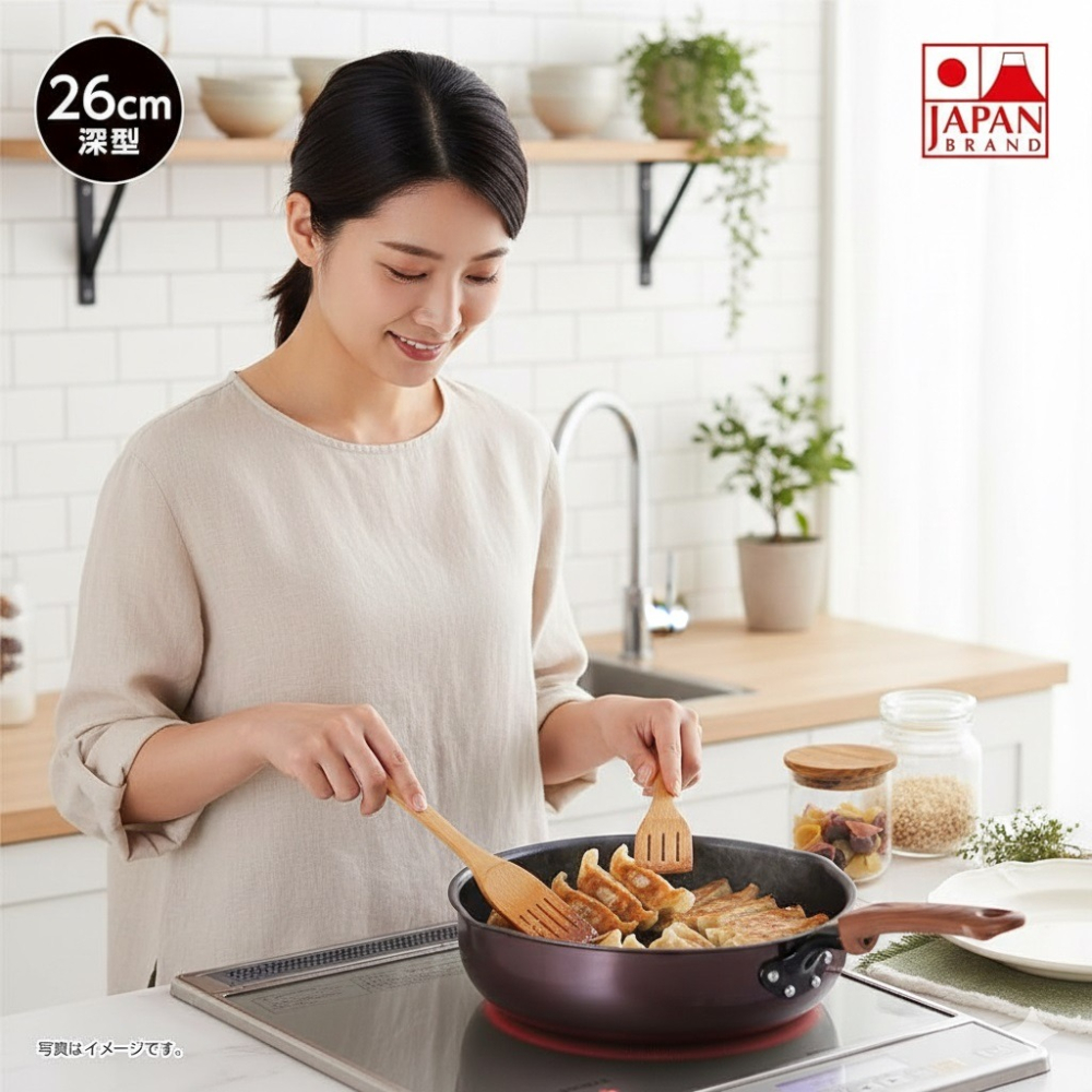 日本竹原IH電磁爐 不挑爐具 不沾深型炒菜鍋 不沾鍋(26CM)-細節圖7