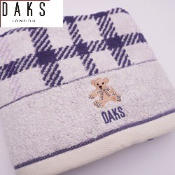 日本DAKS格子 刺繡 小熊 毛巾(A.B.C.)3色-細節圖5