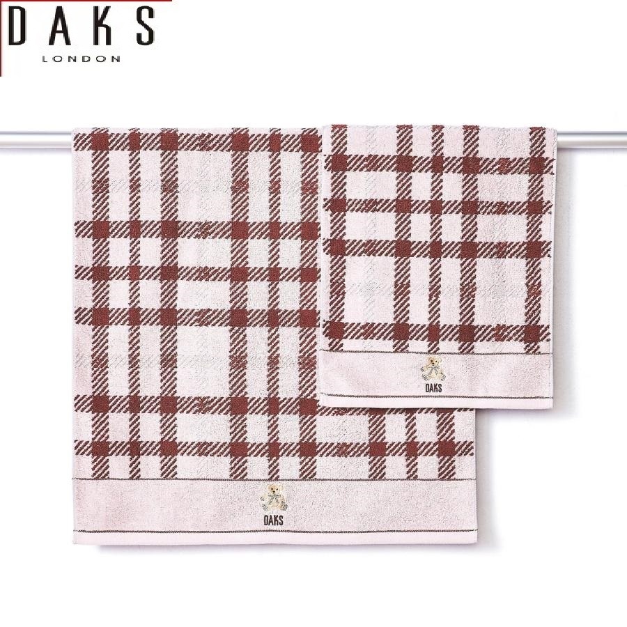 日本DAKS格子 刺繡 小熊 毛巾(A.B.C.)3色-細節圖9