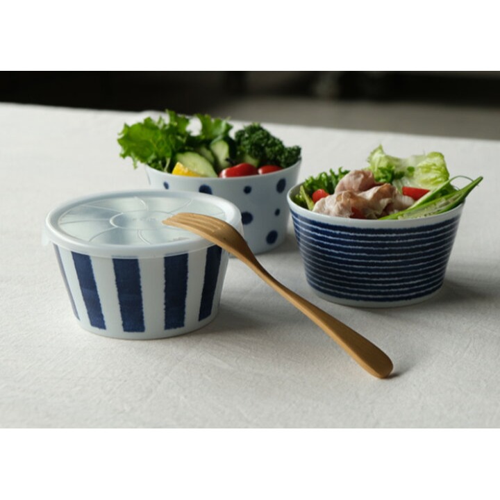 日本 西海陶器 微波 附蓋 三入 保鮮碗-細節圖3