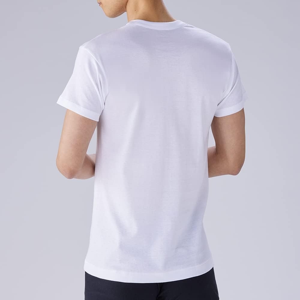 日本 郡是 快適工房 男士純棉 抗菌防臭加工 圓領 短袖(白.黑)兩色-細節圖3