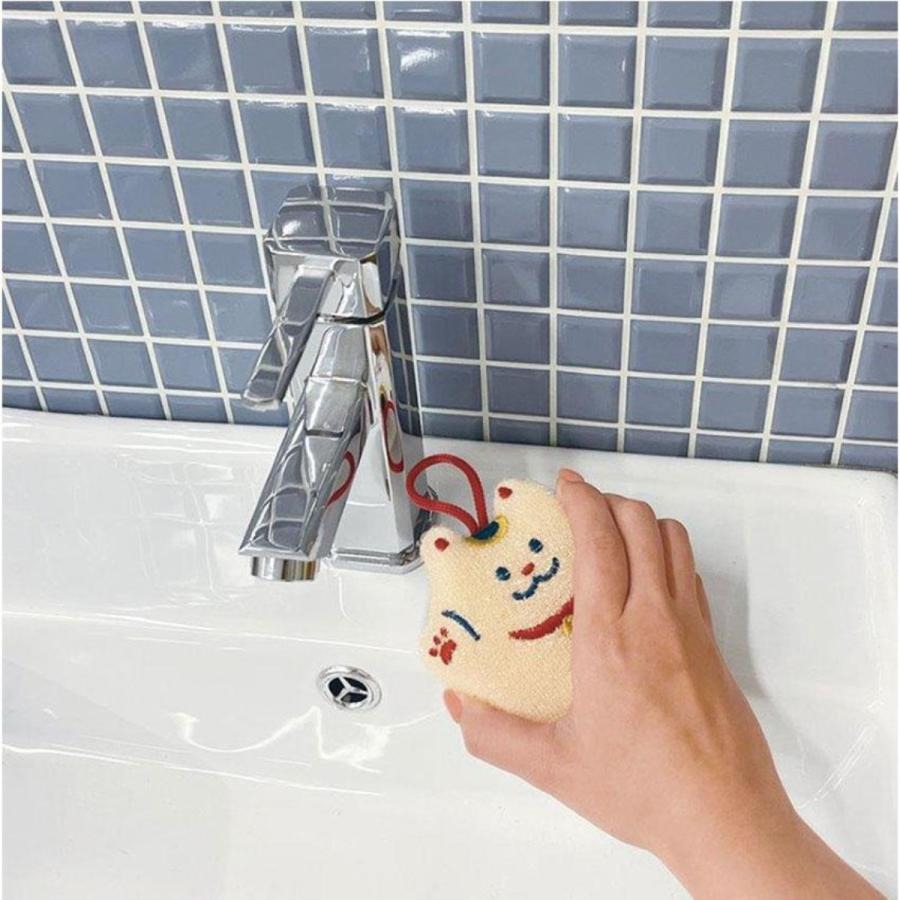 日本 DECOLE可愛日本風設計附吊掛繩海綿(達摩.招財貓.狗)兩個一組-細節圖4