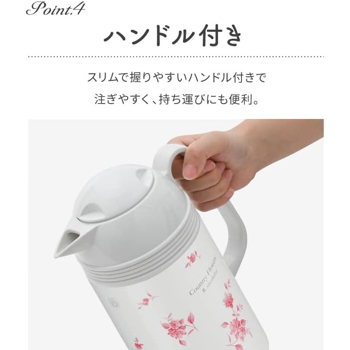 日本ピーコック 玻璃內膽 保溫壺(白.)-細節圖2