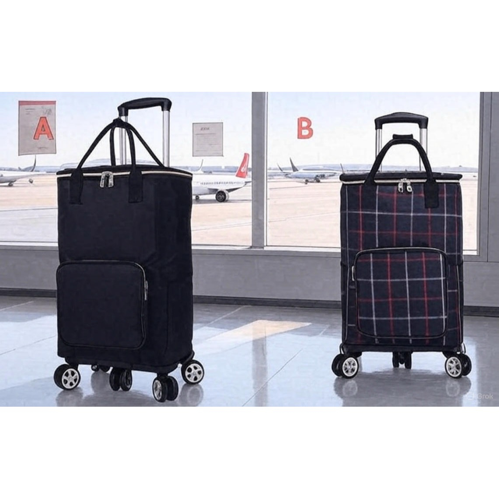 日本 時尚五輪 鋁合金 保冷 輕巧附煞車 購物拖車 (A.B.C.D) 4款可選-細節圖2