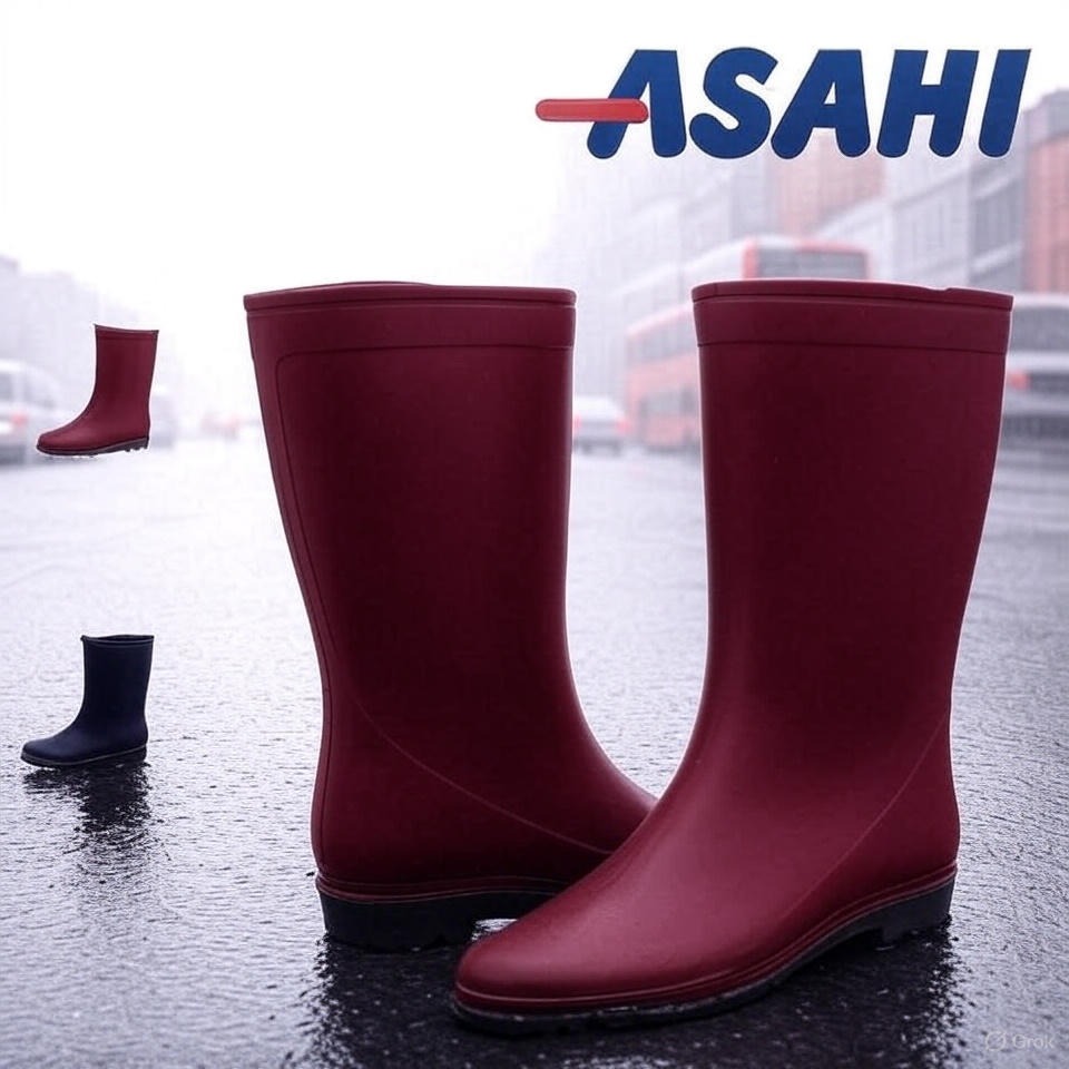日本 ASAHI雨天也要帥氣出門 新潮 防滑 速乾 中筒雨靴(紅.藍)兩色-細節圖4