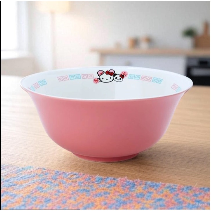 日本 sanrio 卡通圖案 輕量 丼碗(凱蒂.大耳狗)2種-細節圖2