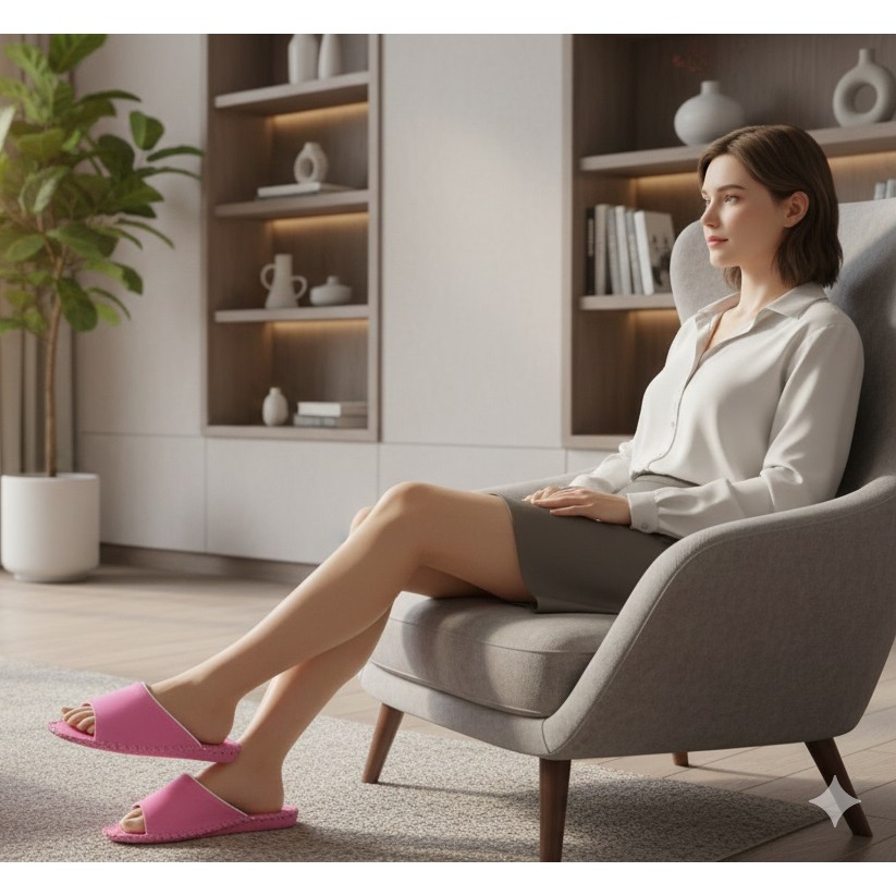 日本Pansy輕量舒適 女款 室內拖鞋(粉.黃.藍) 三色-細節圖4