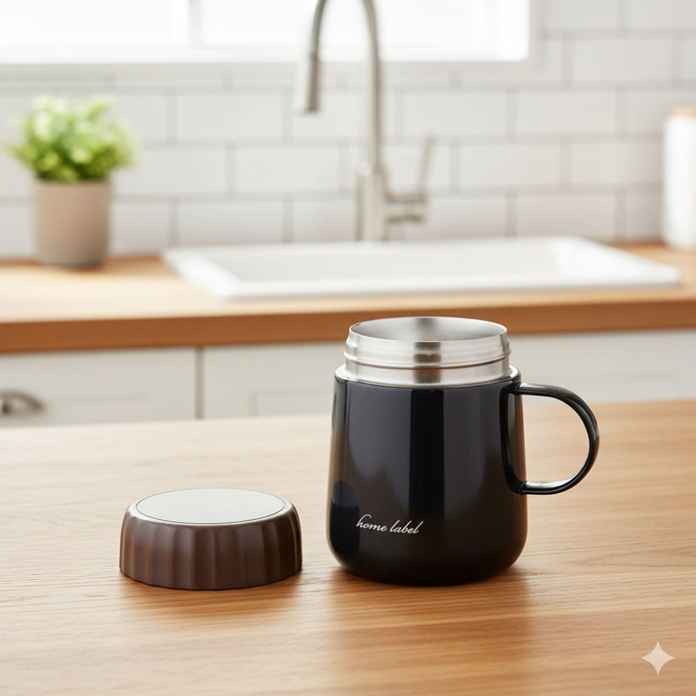 日本パール2way真空斷熱不鏽鋼保溫保冷持久 食物罐 保溫杯(白.咖.藍) 三色-細節圖5