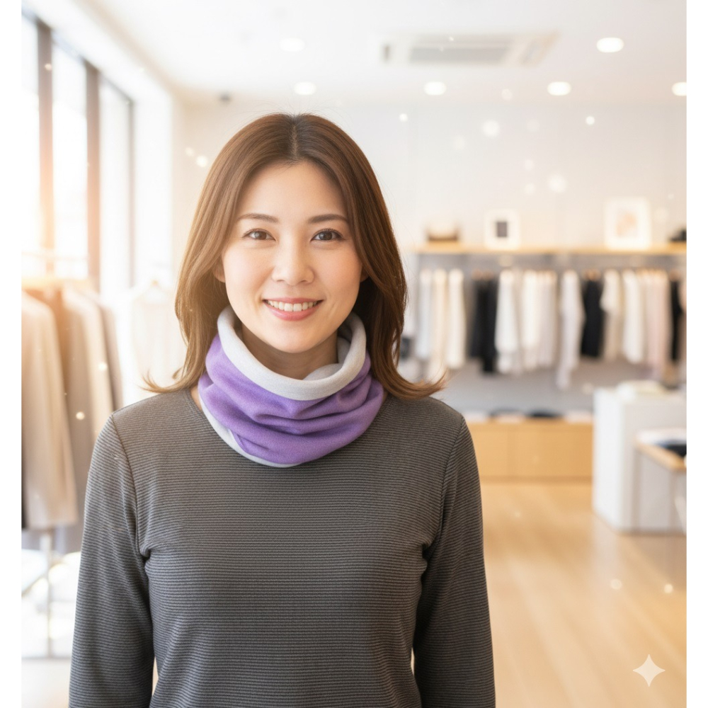 日本アズ 温活女子 可雙面戴 吸濕發熱 脖圍(A.B.C.D) 四色-細節圖3