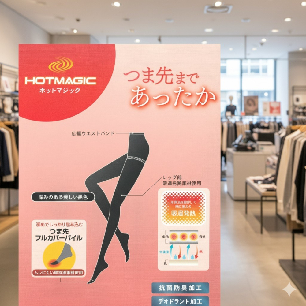 日本GUNZE 女款秋冬 80丹吸濕發熱2雙組褲襪(ML.LL)2個尺寸-細節圖2