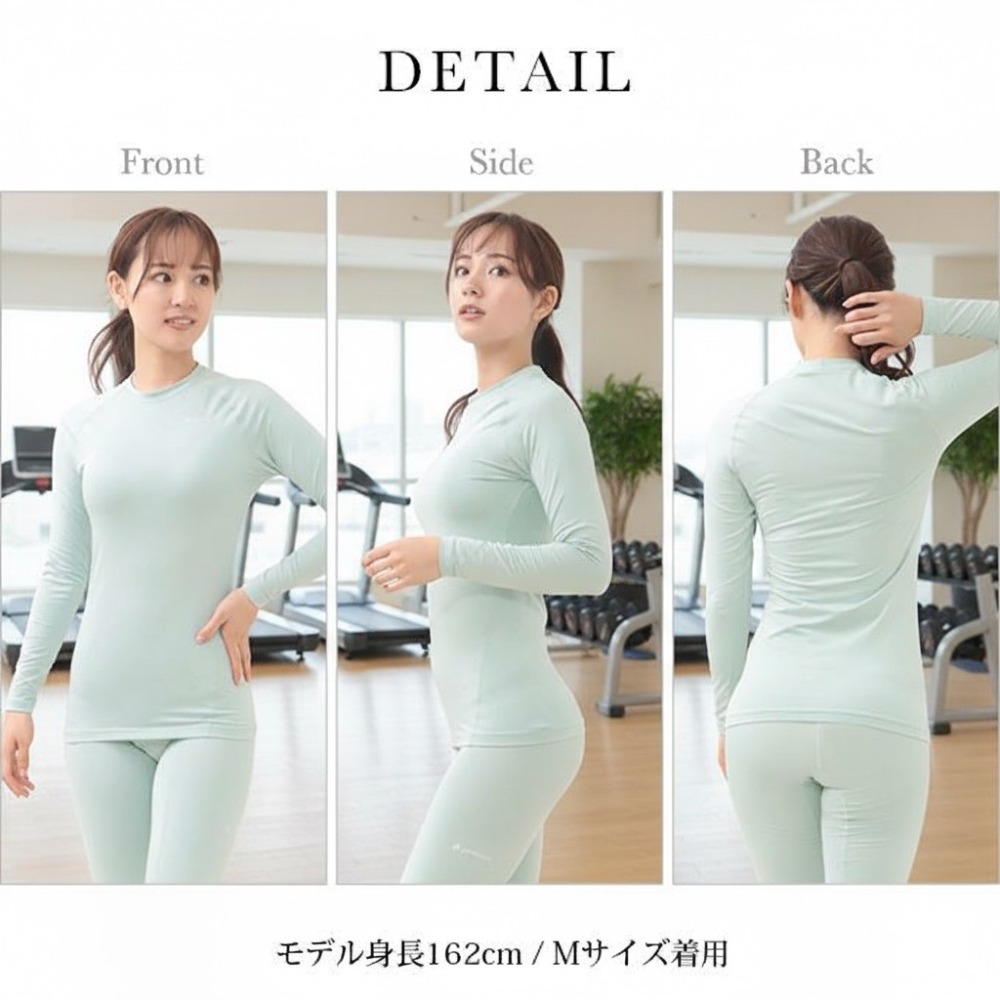 日本聯名女款圓領 鈦元素長袖運動上衣(黑.藍) 兩色-細節圖6